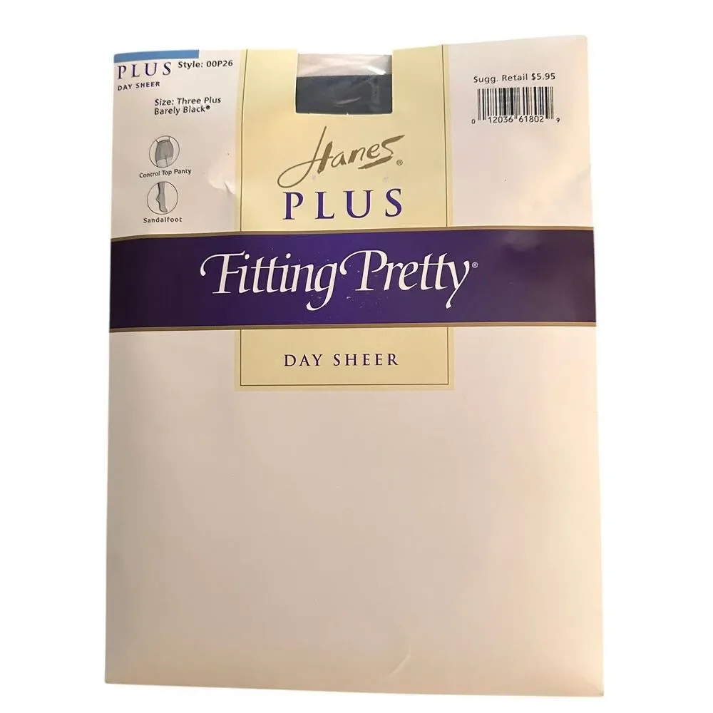 Berkshire Silky Sheer Leg Control Top Queen Pantyhose Navy 2 pk Vintage 3X - 4X